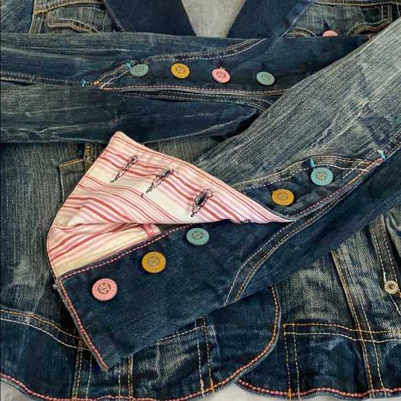 Denim jacket with embroidered and patches - Picture 4 of 9